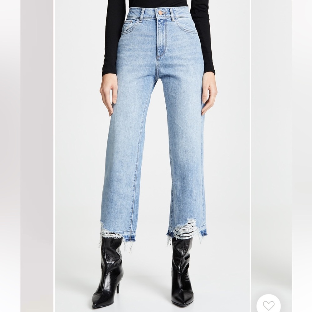 DL1961 Hepburn High Waisted Wide Leg Slate Jeans